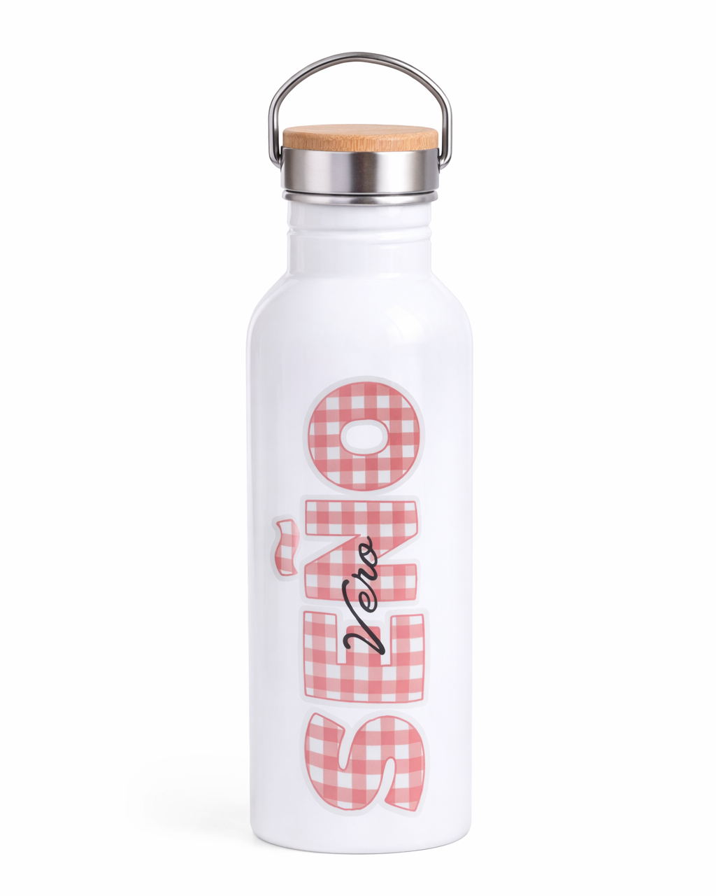 Botella con Tapa de Bambú "Seño"