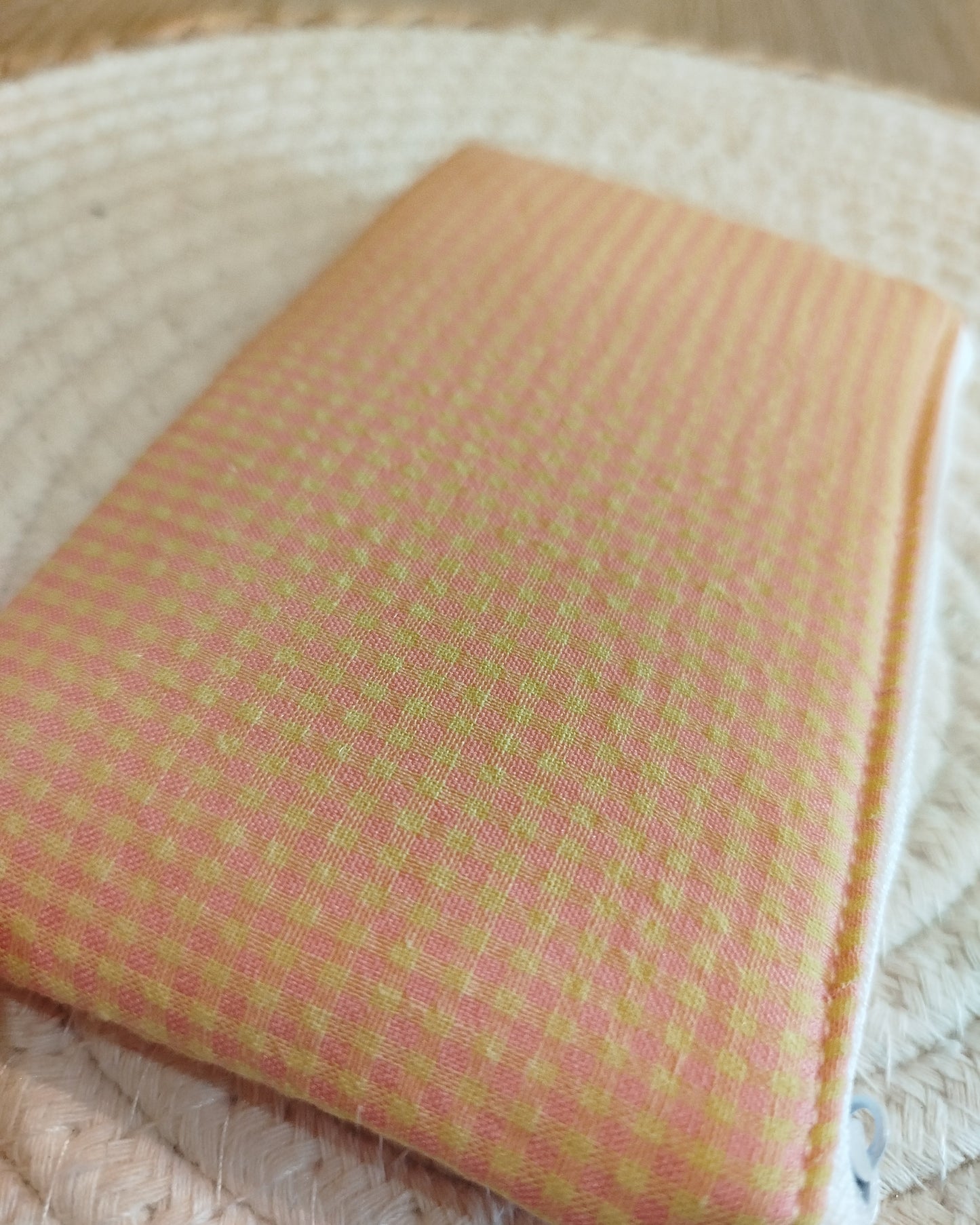 Monedero vichy mini melocotón