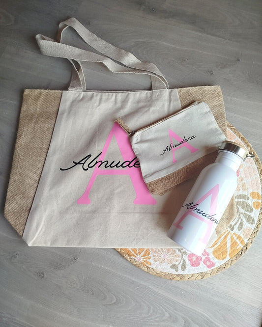 Botella Tapa de Bambú – Inicial