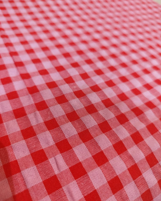 Funda para portátil · Vichy fresa (rosa y rojo)