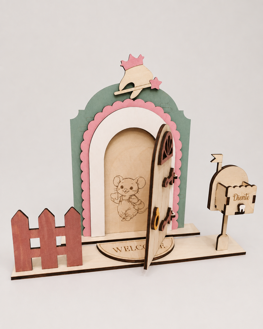 Puerta Ratoncito Pérez de Madera Artesanal