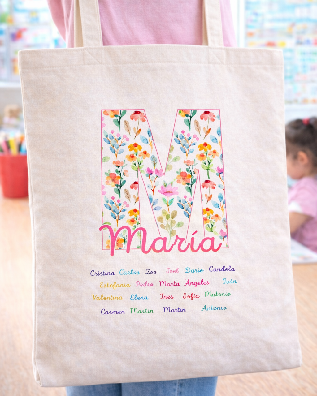 Tote inicial floral mas alumnos