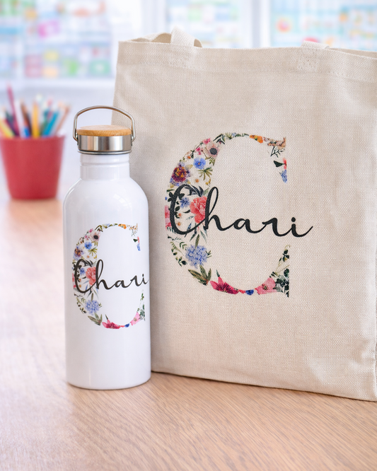 Botella Tapa de Bambú – Inicial