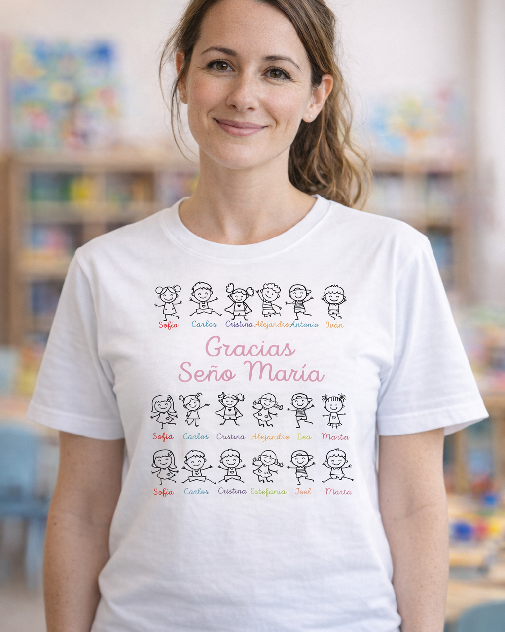 Camiseta maestr@ dibujos
