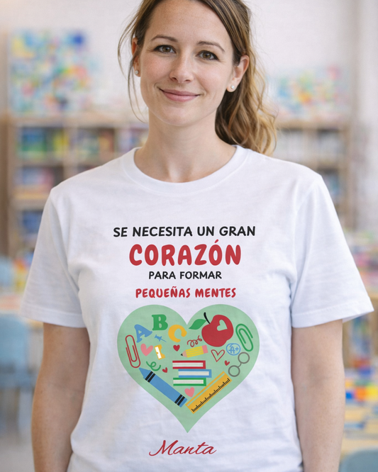 Camiseta maestr@ corazón