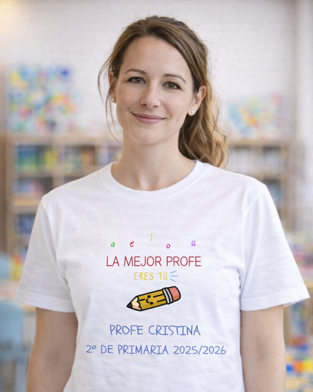 Camiseta maestr@ a e i o u