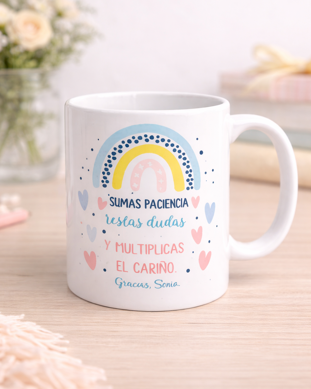 Taza "Sumas Paciencia, Restas Dudas..."