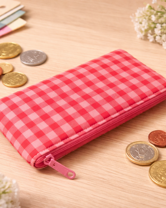 Monedero vichy fresa