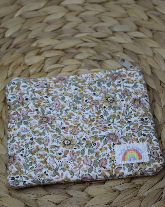 Monedero flores beige