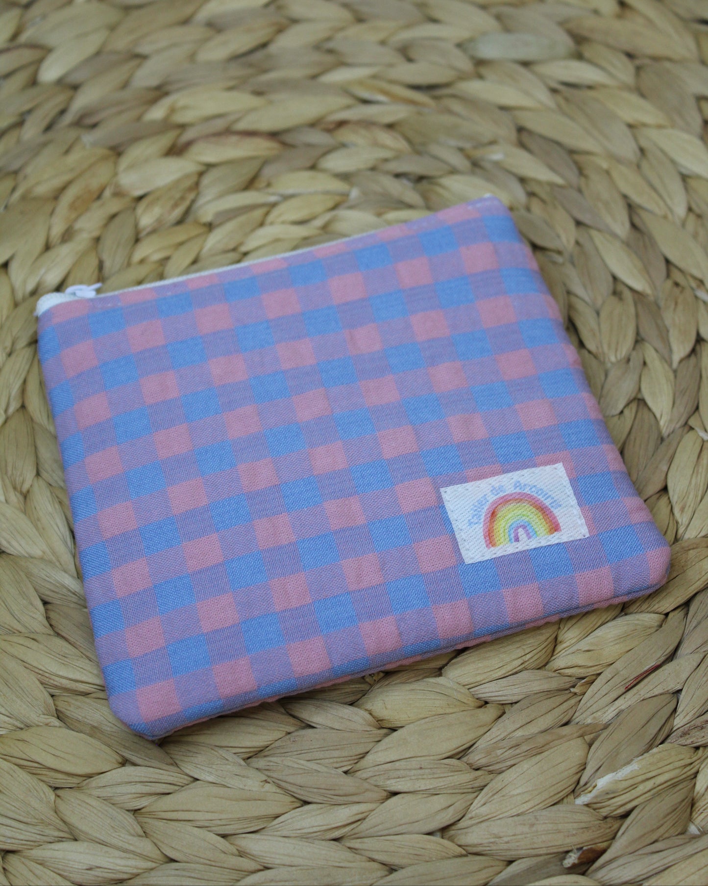 Monedero vichy rosa y azul