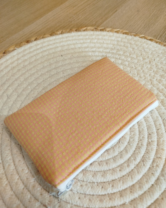 Monedero vichy mini melocotón