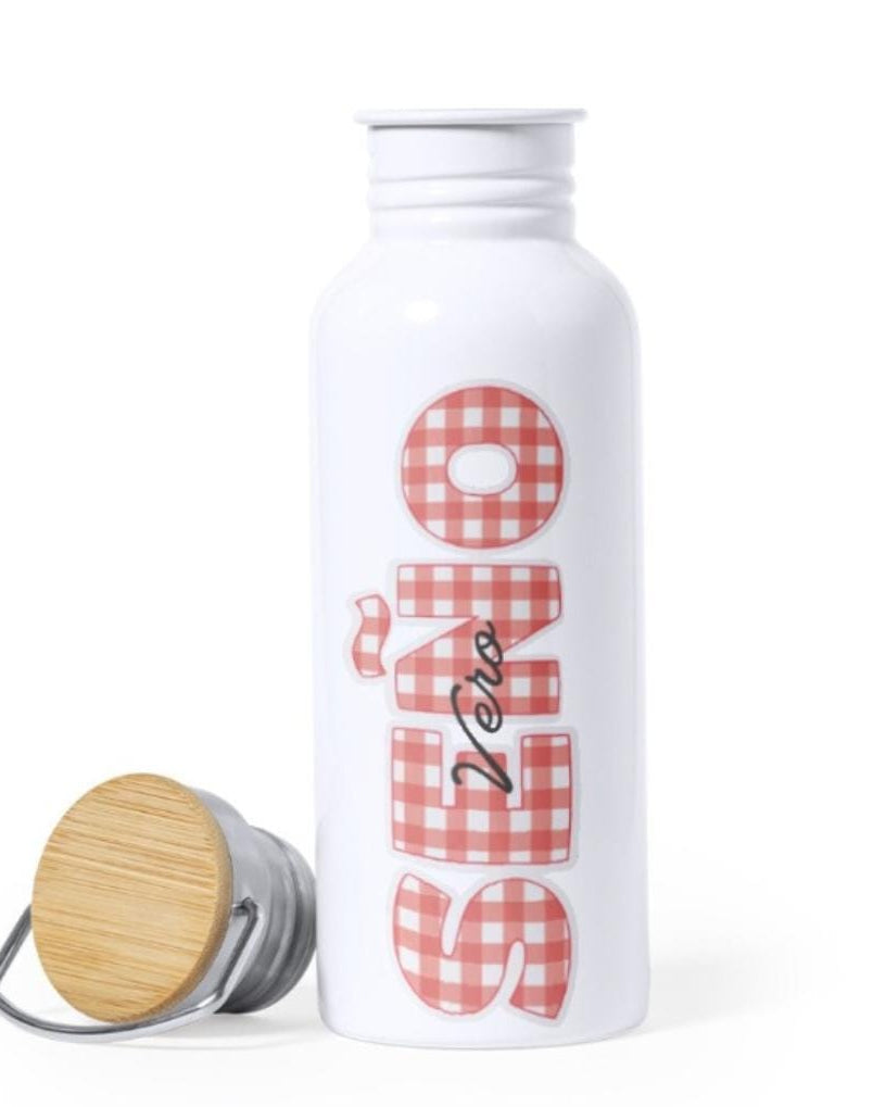 Botella con Tapa de Bambú "Seño"
