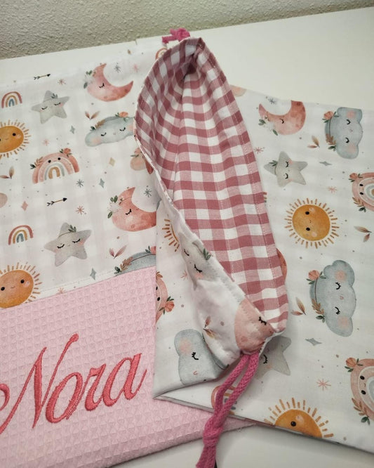 Mochila/Bolsa Infantil Arcoíris y Nubes