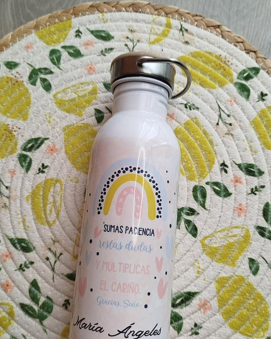 Botella Tapa de Bambú "Matemáticas"