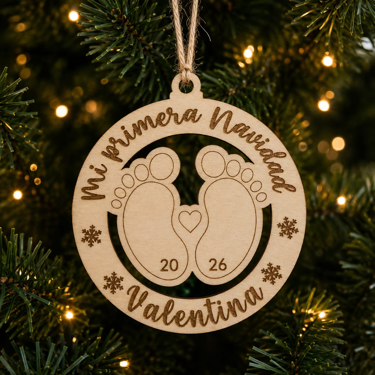 Bola de Navidad "Mi Primera Navidad" con Huellitas Personalizada