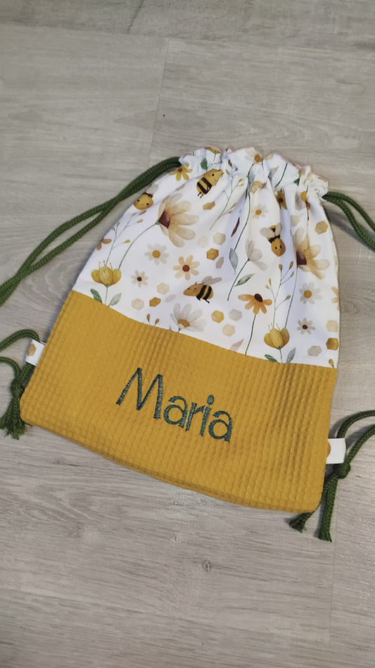 Mochila/Bolsa Infantil Abejas y Flores