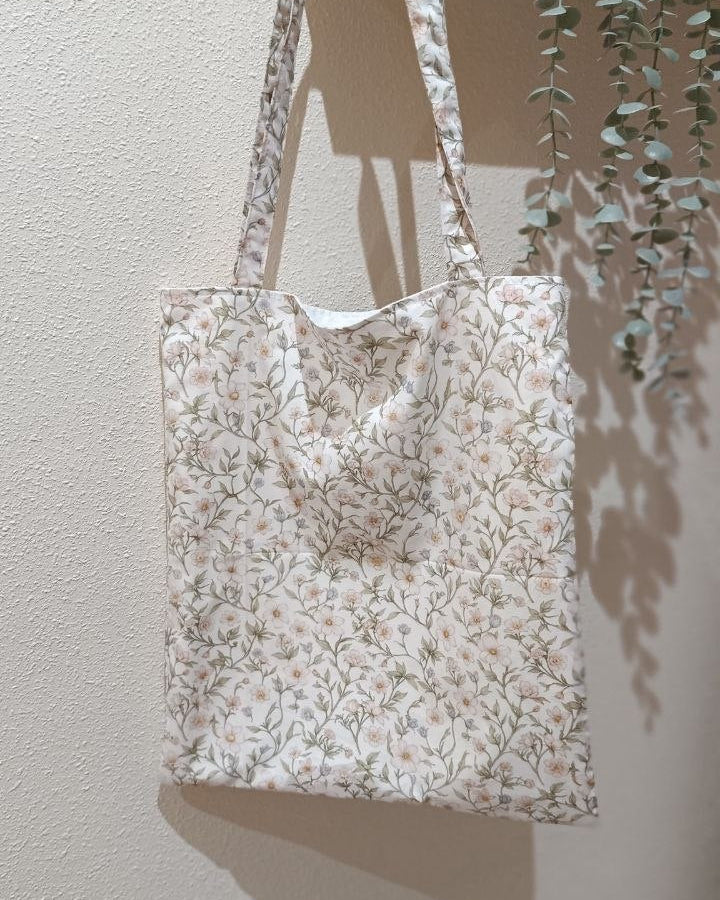 Tote bag floral beige