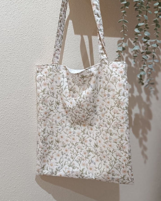 Tote bag floral beige