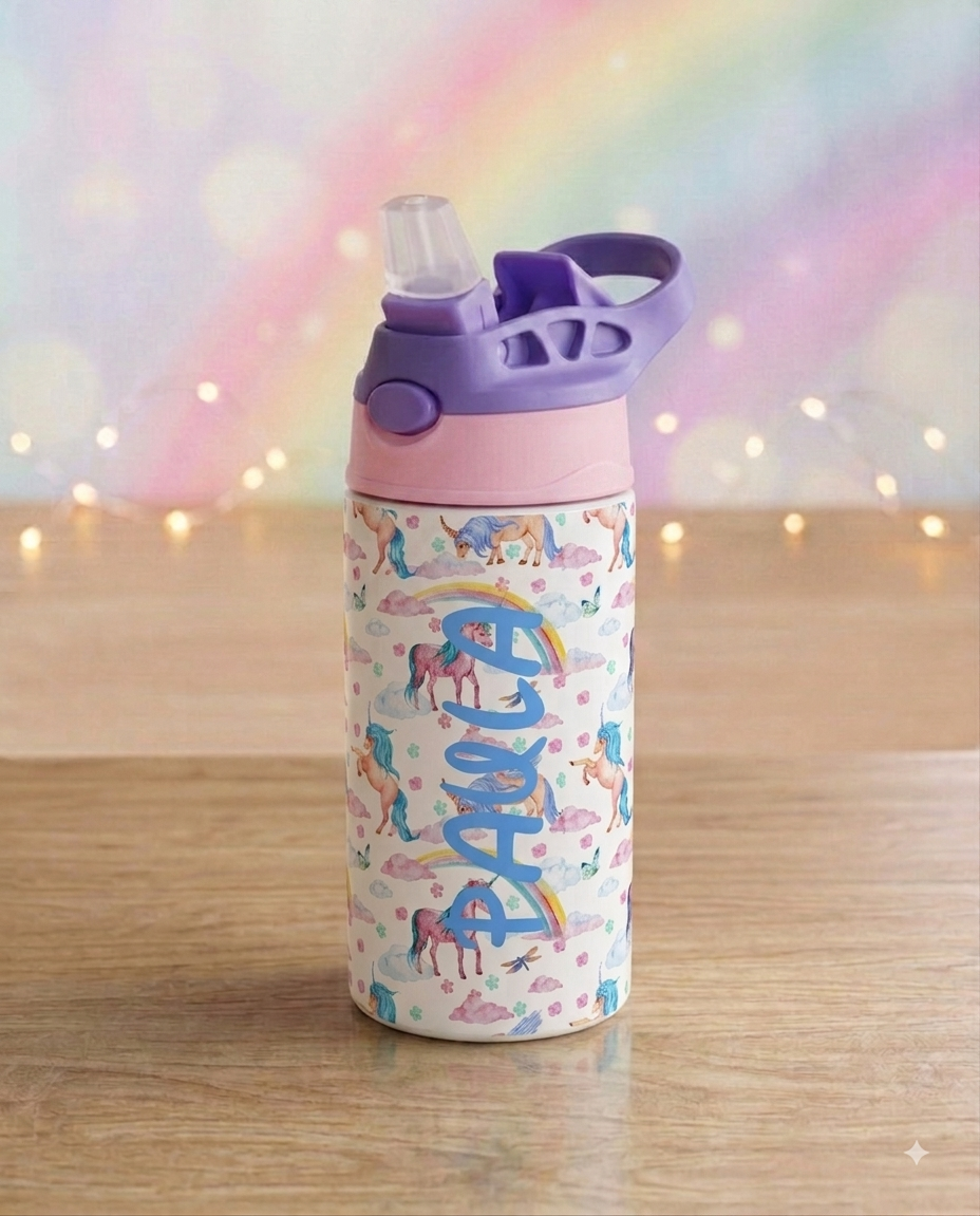 Botella Infantil – Unicornios y Arcoíris