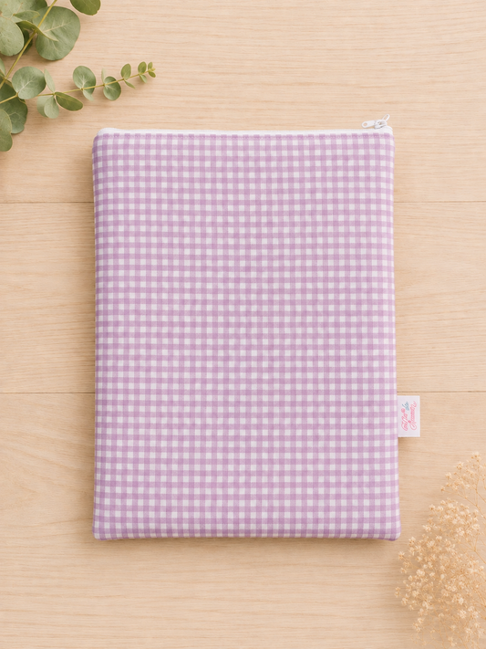 Funda literaria vichy lavanda