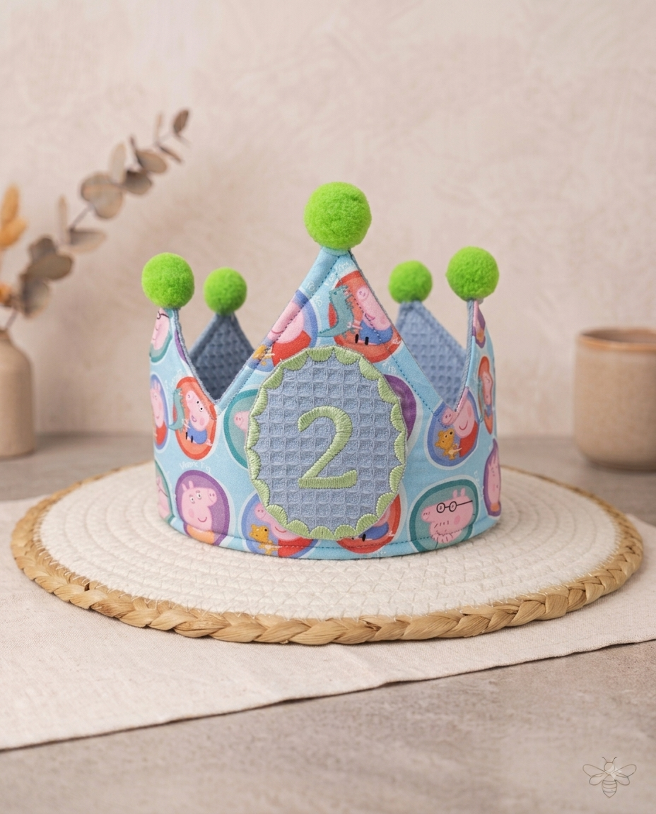 Corona de Cumpleaños Cerdita Rosa para Niña