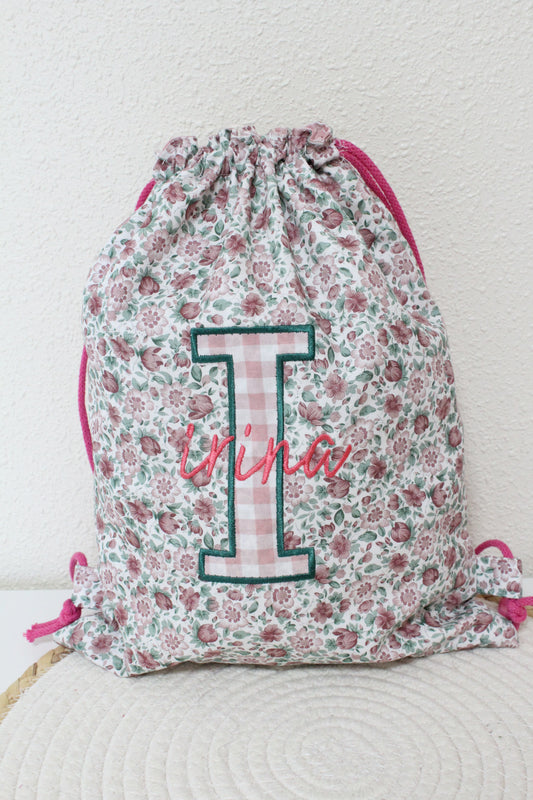 Mochila/Bolsa Infantil floral inicial