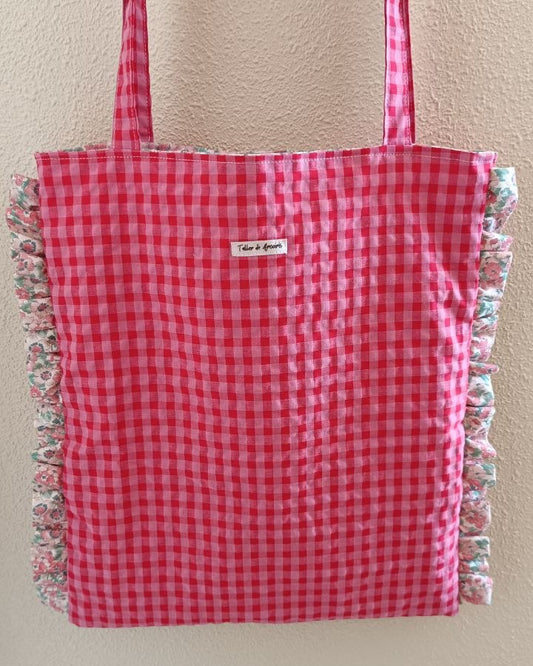 Tote bag Vichy fresa